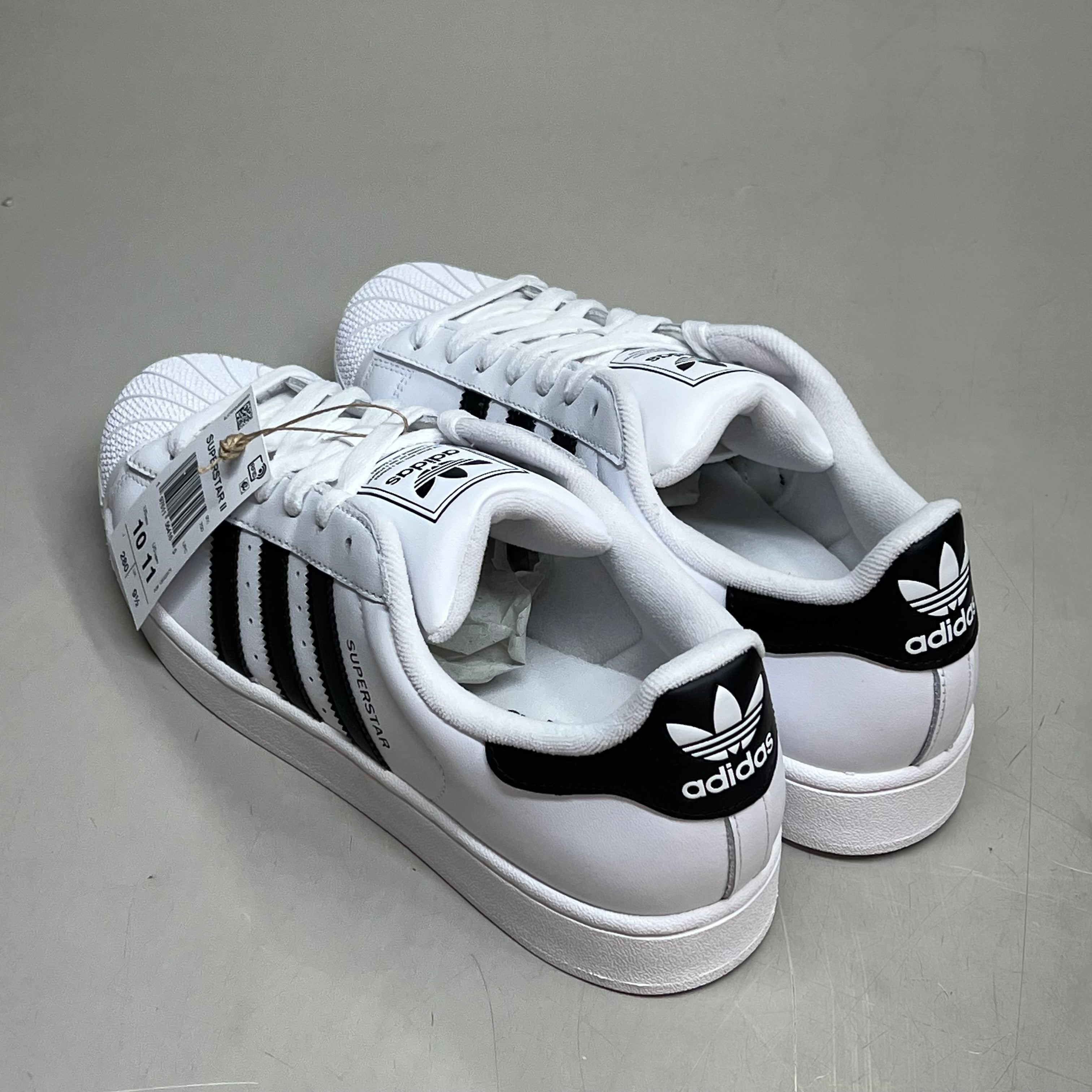 ADIDAS Superstar II Lowtop Sneakers Men's Sz 10 Women's Sz 11 White/Black IH8659