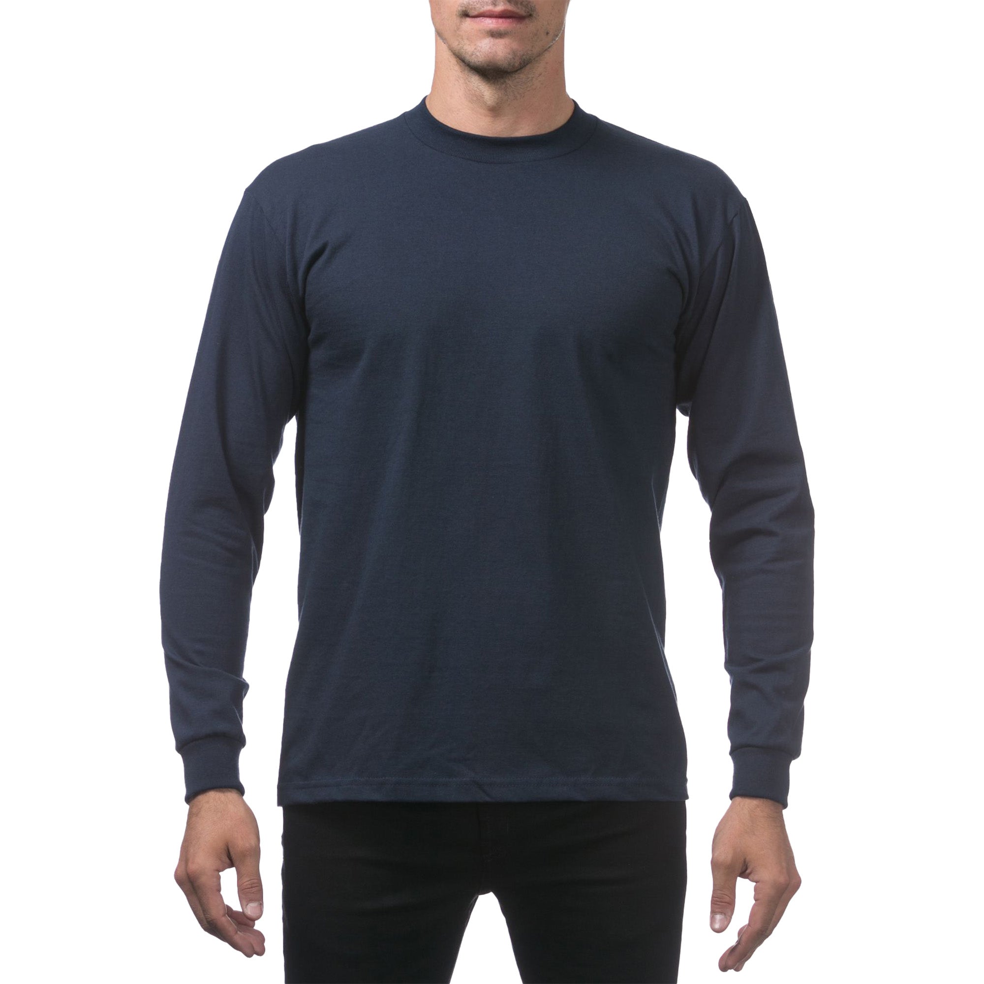 Pro Club Men's Heavyweight Cotton Long Sleeve Crew Neck T-Shirt