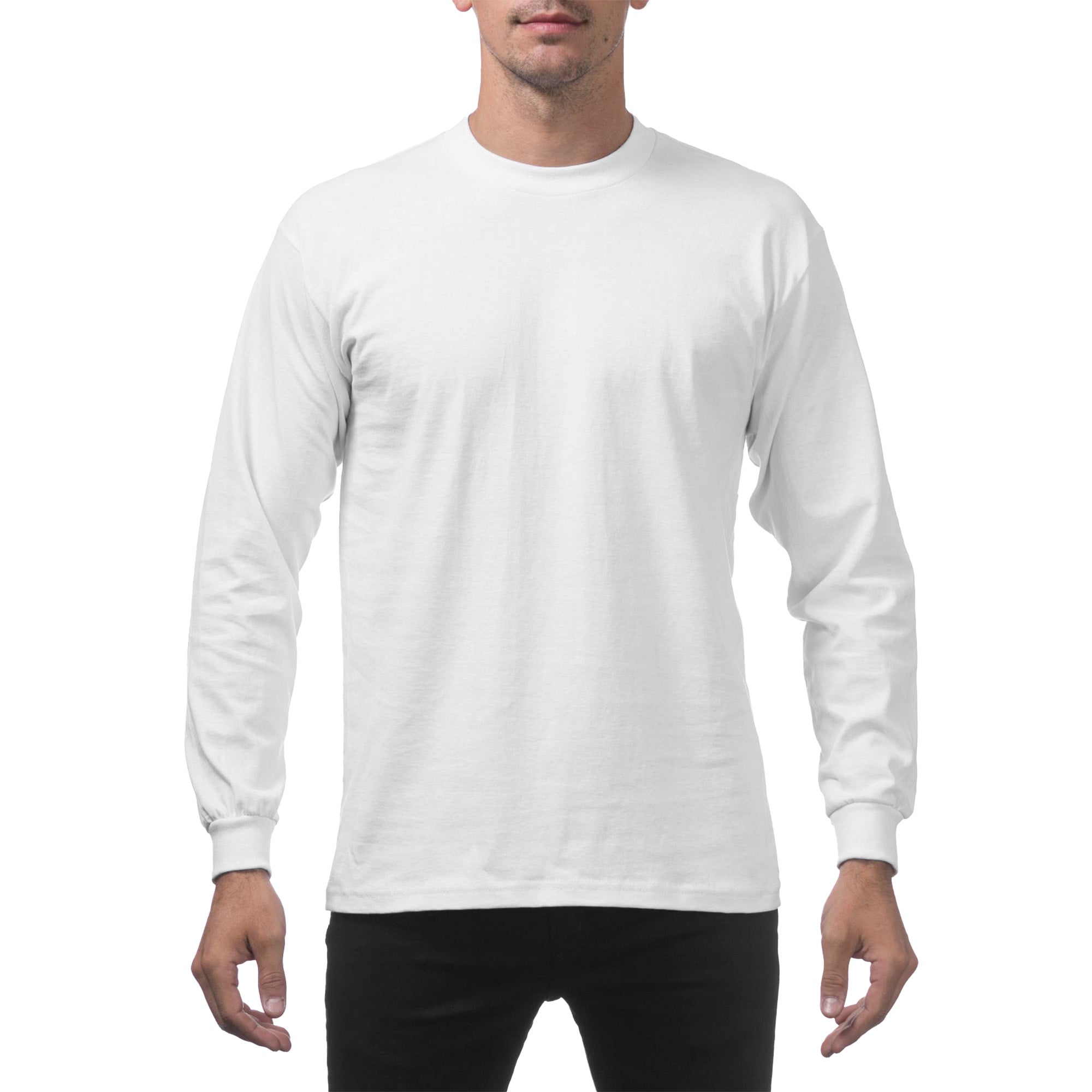 Pro Club Men's Heavyweight Cotton Long Sleeve Crew Neck T-Shirt