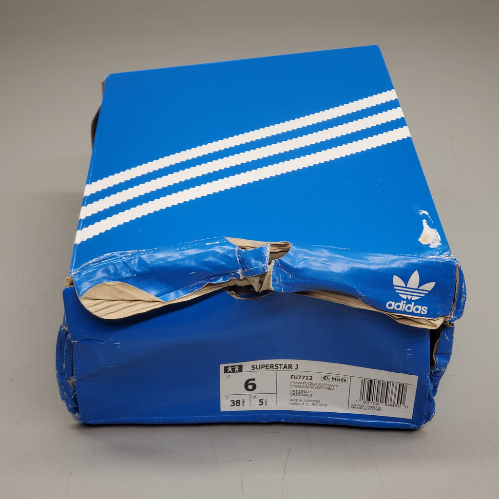 ADIDAS Superstar J Shell Toe Low Top Sneakers Youth Sz 6 White/Black FU7712 (New Other)
