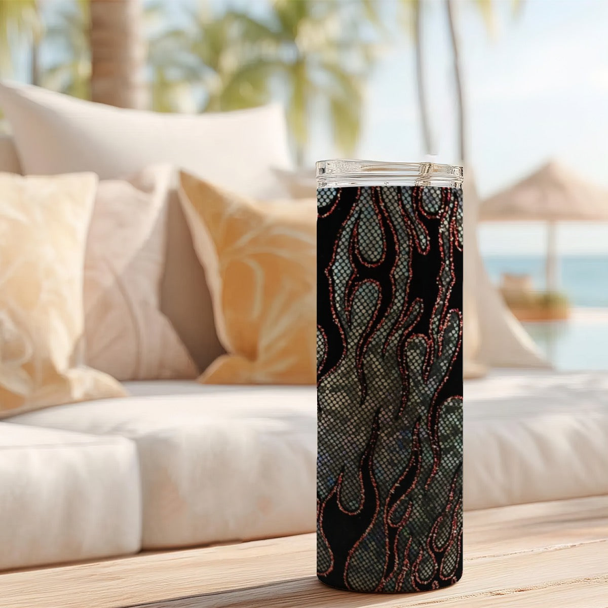 Custom 20OZ Straight Cup With Sliding Lid Printed in USA