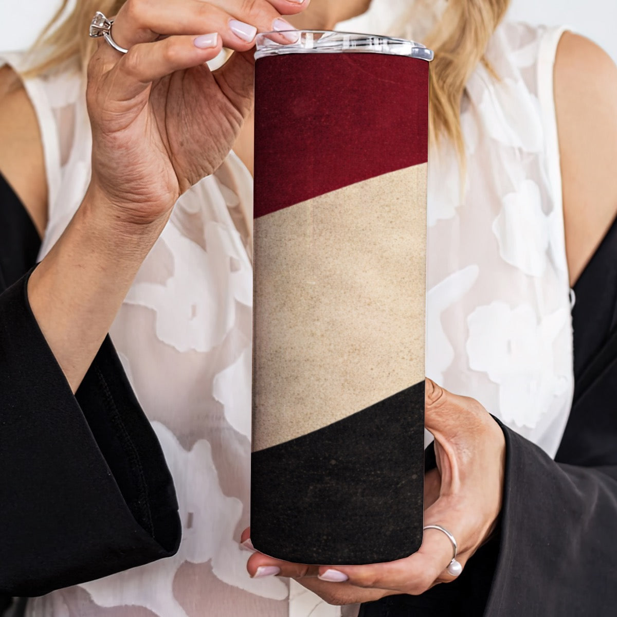 Custom 20OZ Straight Cup With Sliding Lid Printed in USA