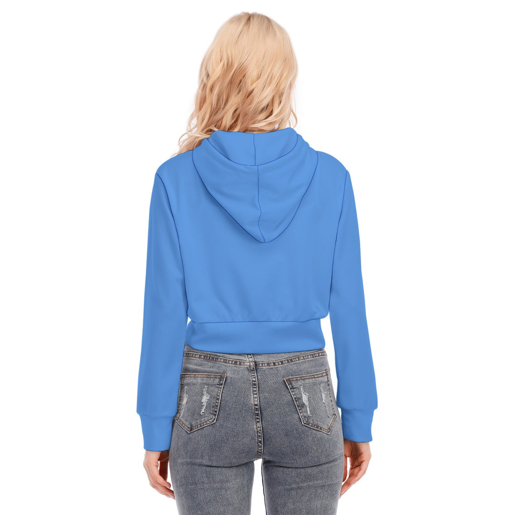 All-Over Print Women's Crop Top Hoodie With Zipper Closure