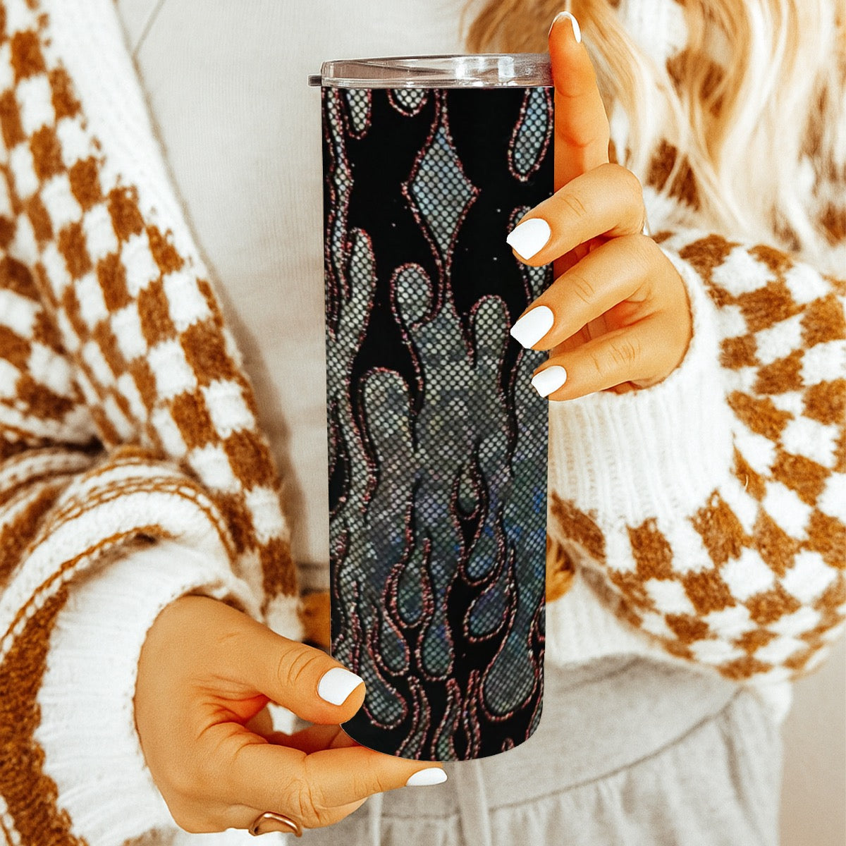 Custom 20OZ Straight Cup With Sliding Lid Printed in USA