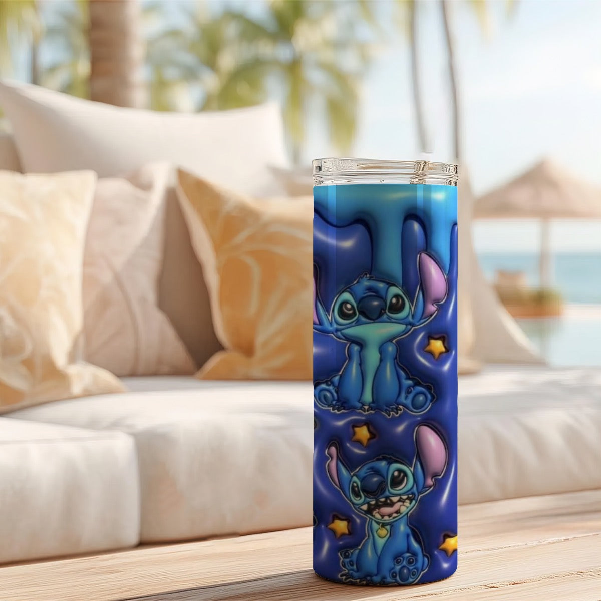 Custom 20OZ Straight Cup With Sliding Lid Printed in USA