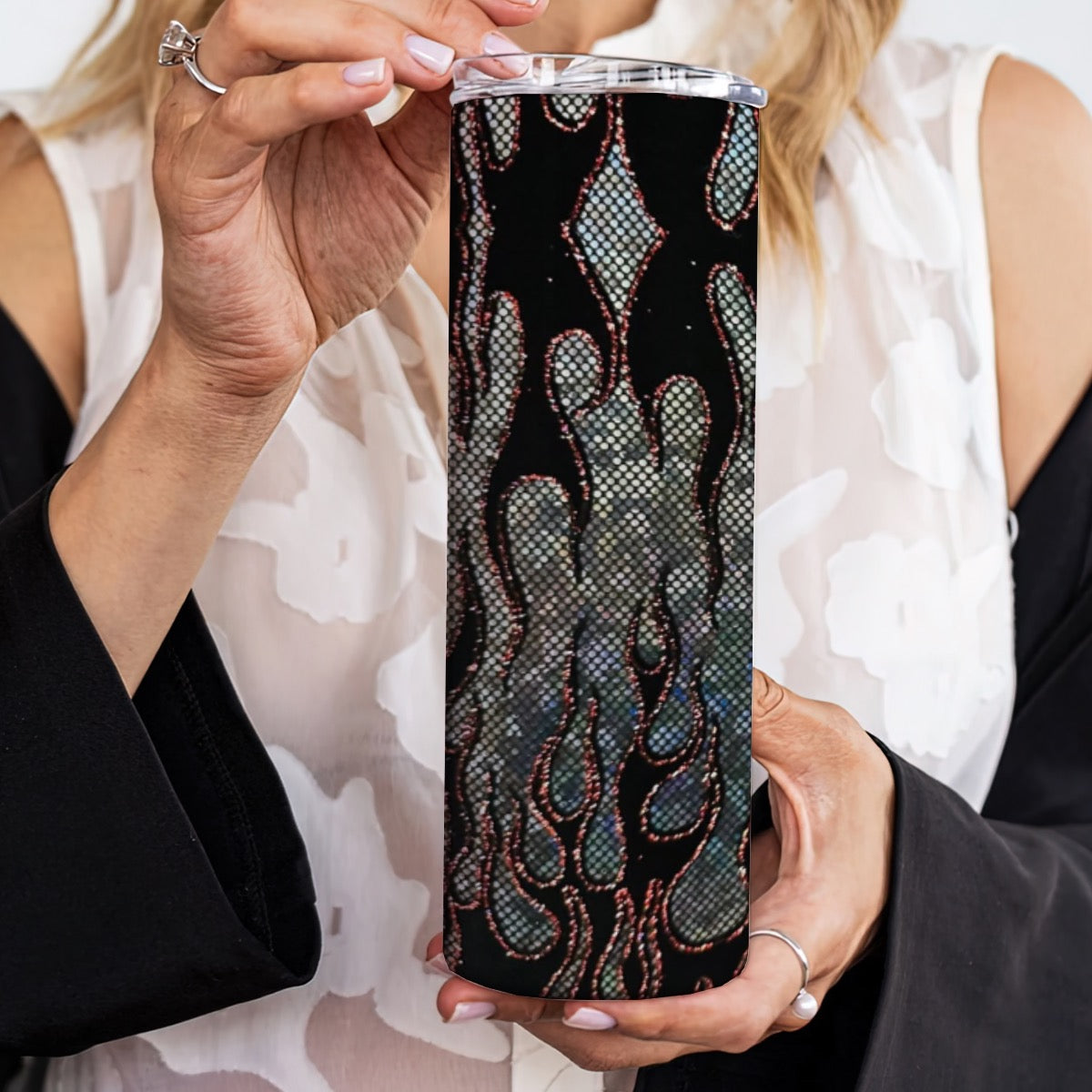 Custom 20OZ Straight Cup With Sliding Lid Printed in USA