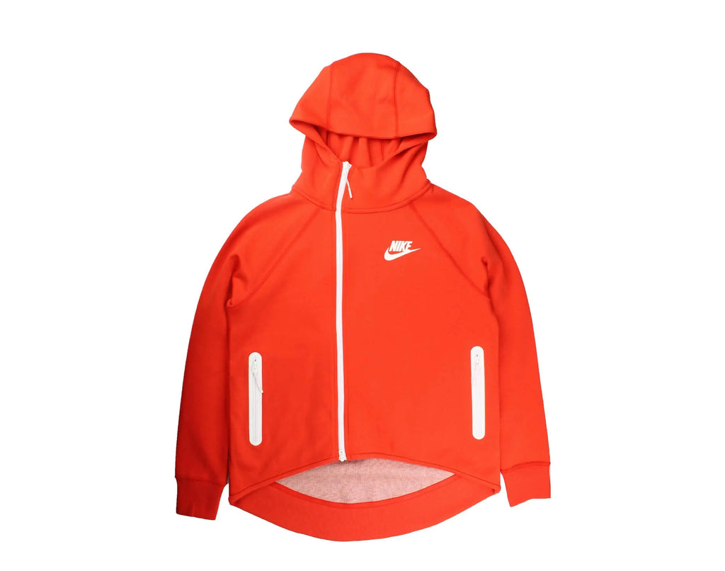 Nike Sportswear Tech Fleece Cape Women Hoodie Habanero Red/White