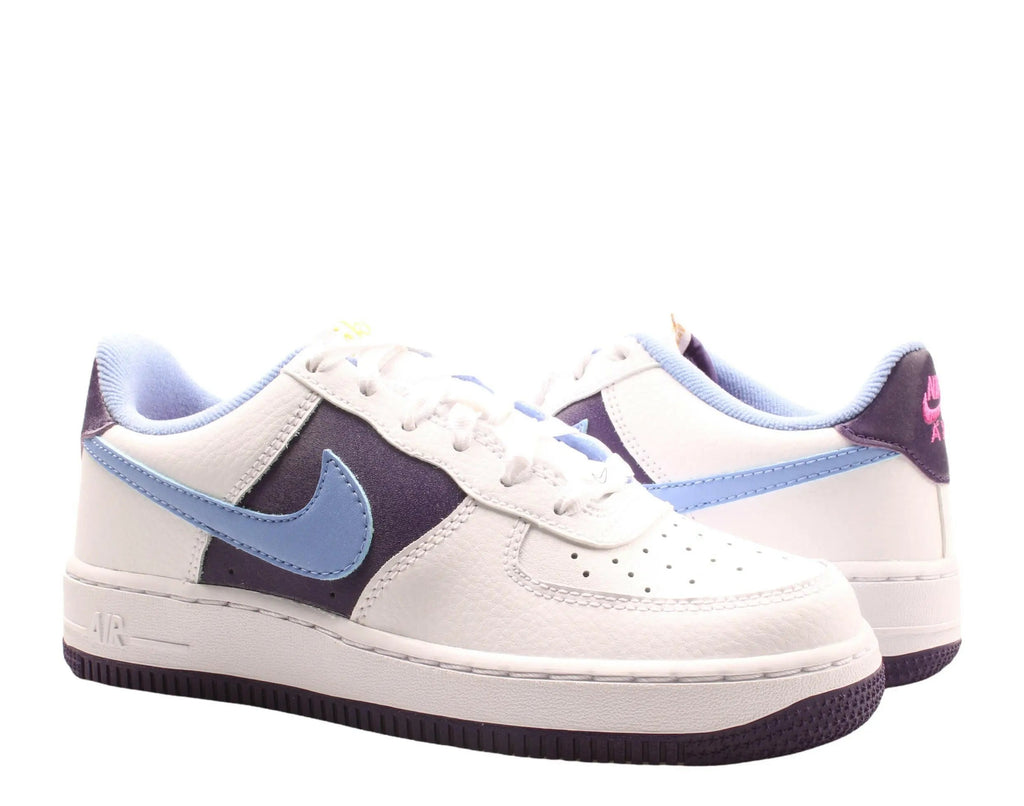 Nike Air Force 1 LV8 Big Kids Basketball Shoes White/Royal Pulse-Eggplant