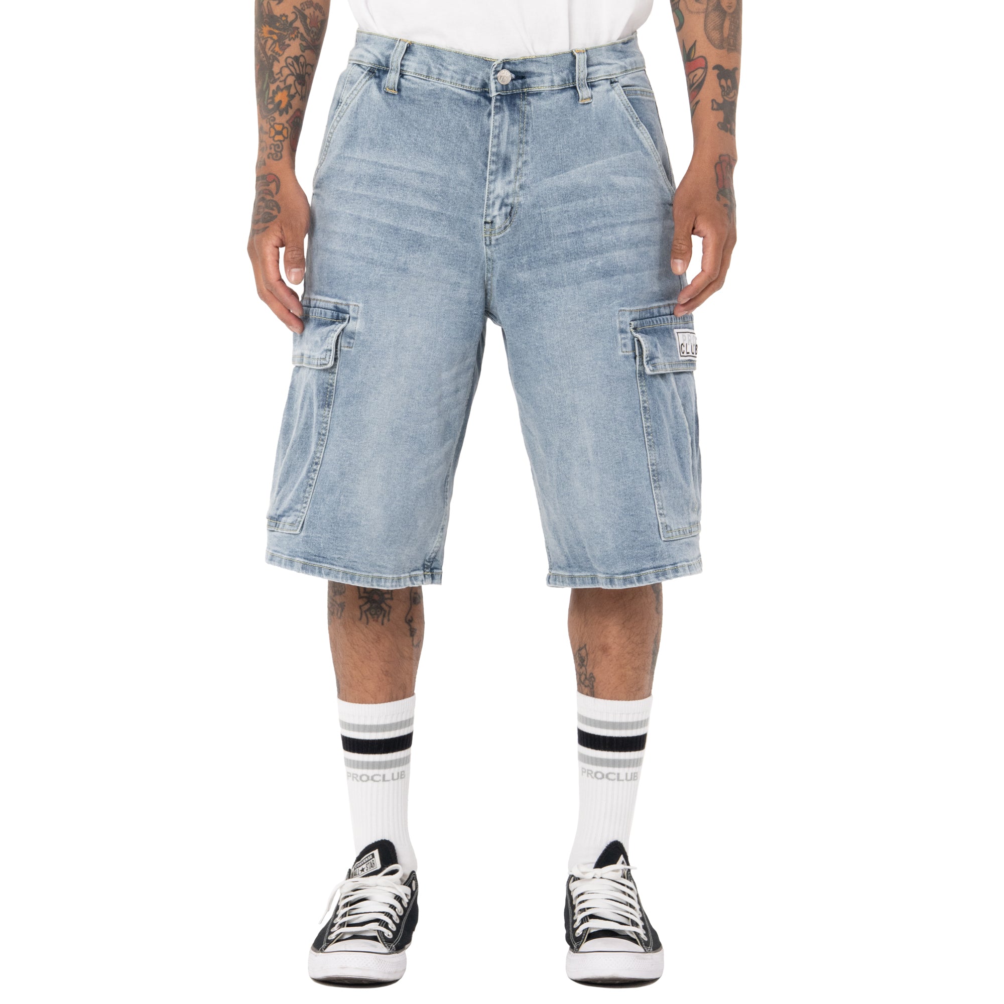Pro Club Men's Heavyweight Baggy Fit Denim Cargo Short