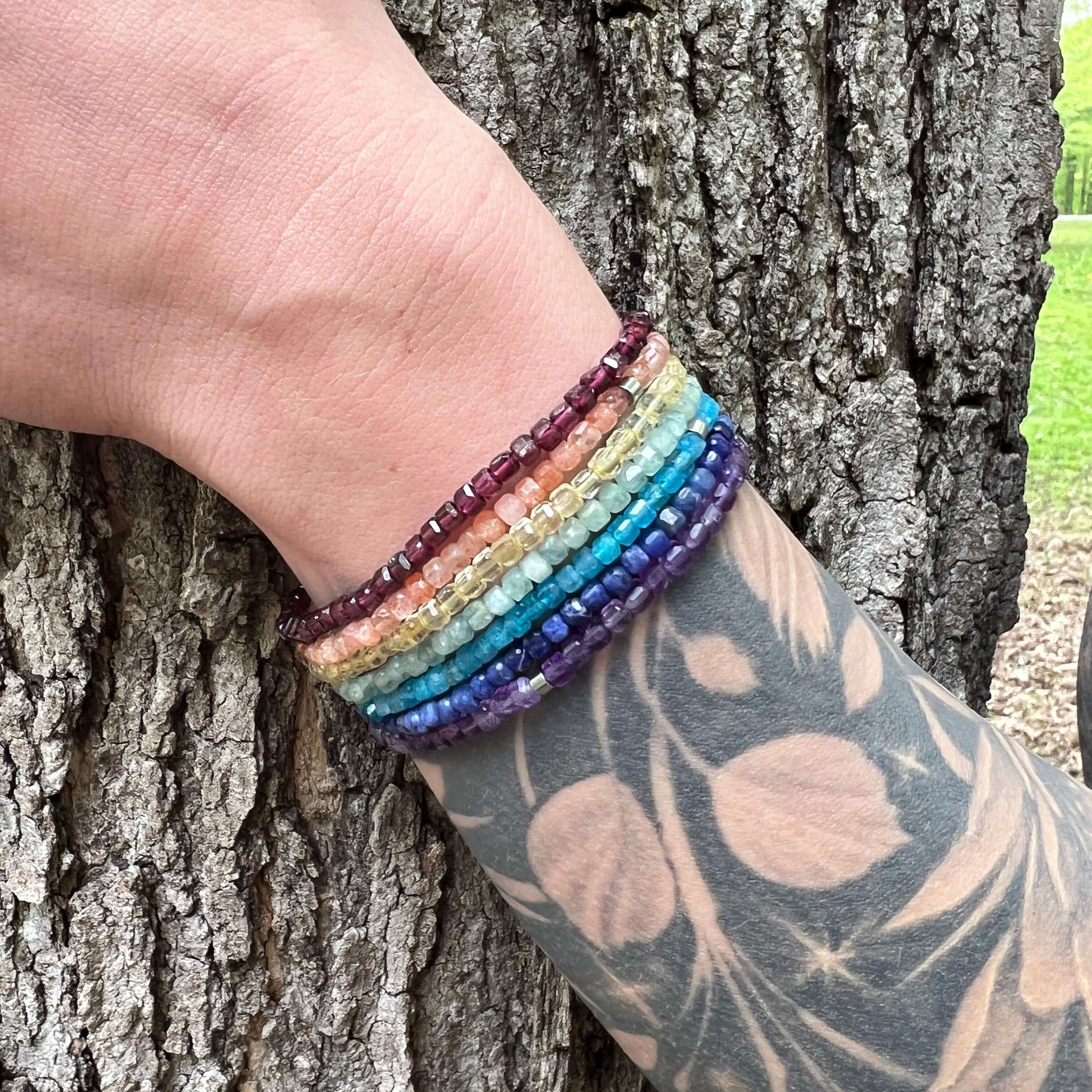 Green Apatite Cube Bracelet - Subtle Radiance Collection