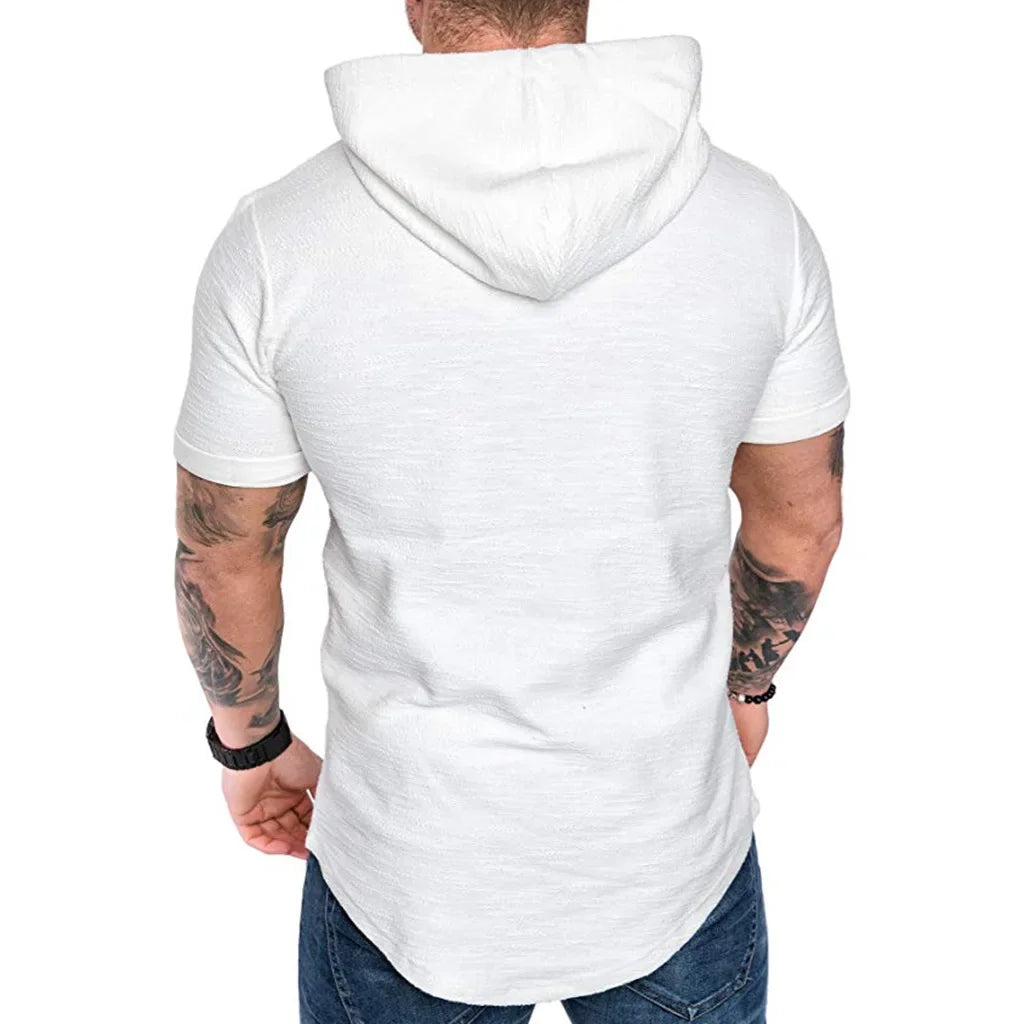 MRMT 2025 Brand New Mens Hoodies Sweatshirts Short Sleeve Men Hoodies Sweatshirt Casual Solid Color Man hoody For Male Hooded