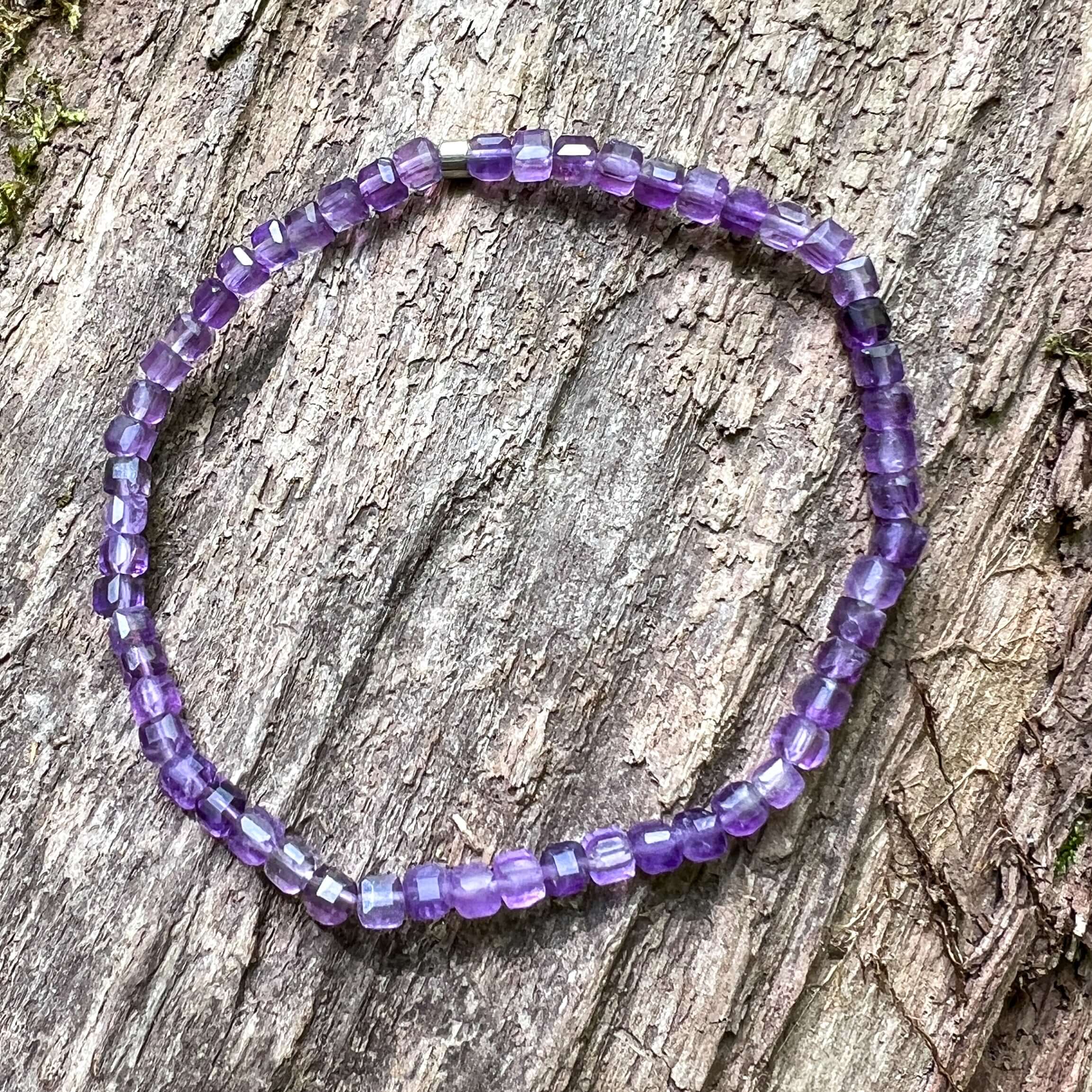 Amethyst Cube Bracelet - Subtle Radiance Collection