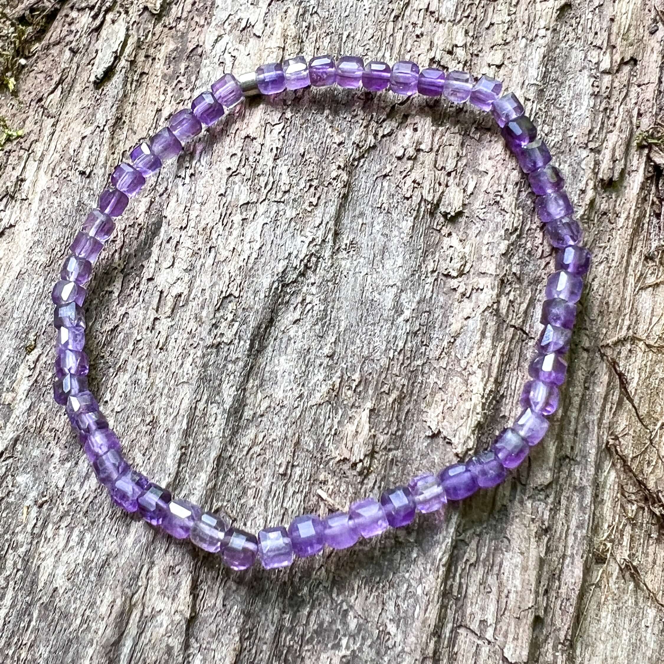 Amethyst Cube Bracelet - Subtle Radiance Collection