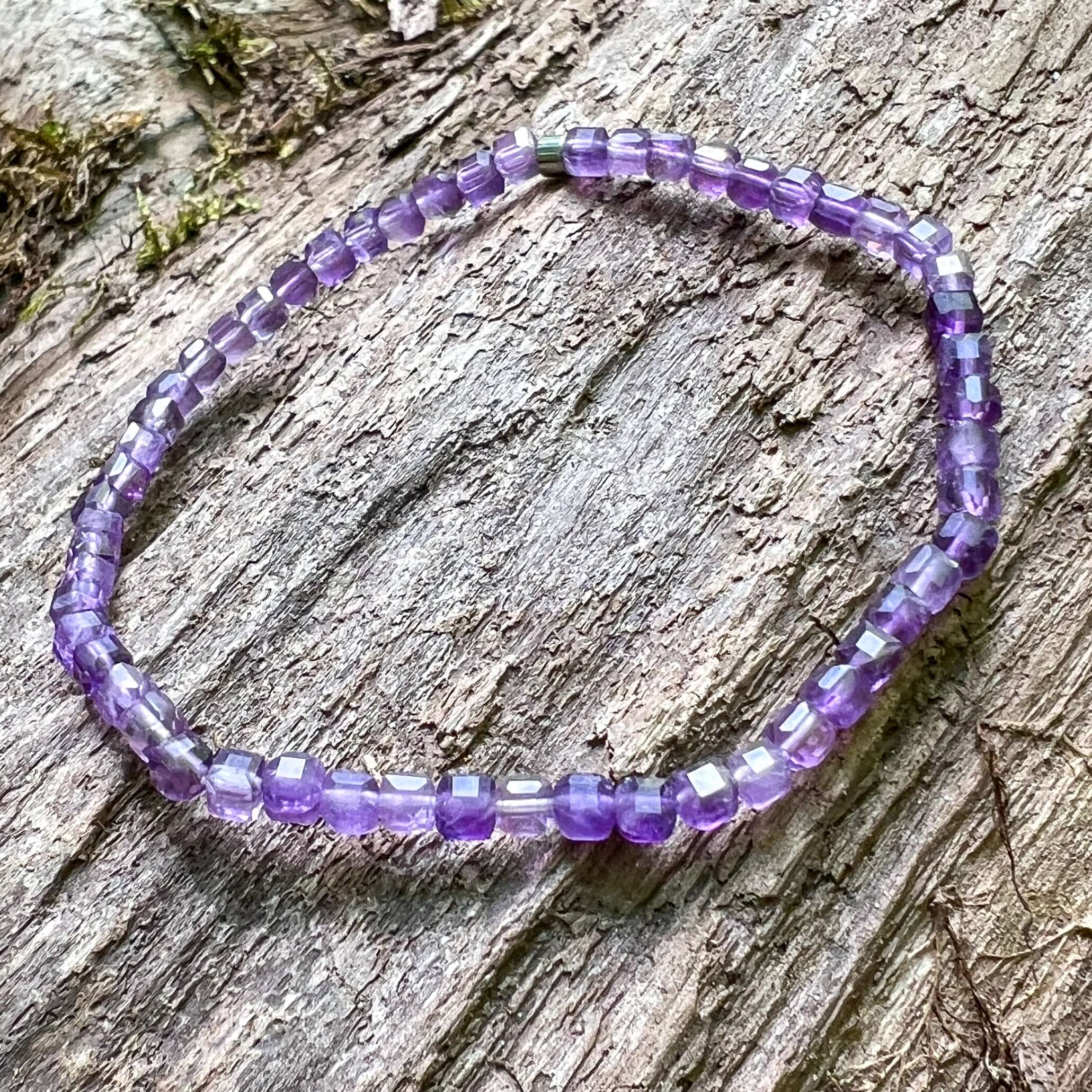 Amethyst Cube Bracelet - Subtle Radiance Collection