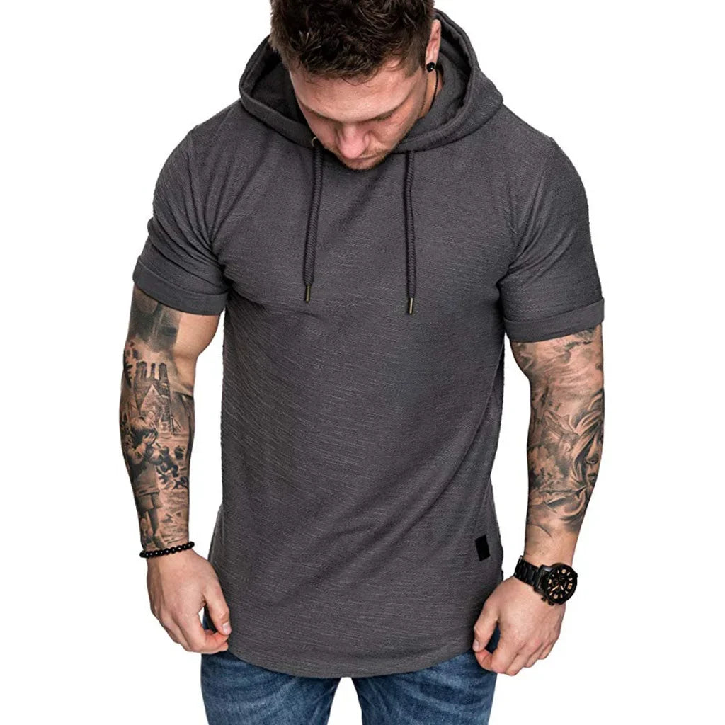 MRMT 2025 Brand New Mens Hoodies Sweatshirts Short Sleeve Men Hoodies Sweatshirt Casual Solid Color Man hoody For Male Hooded