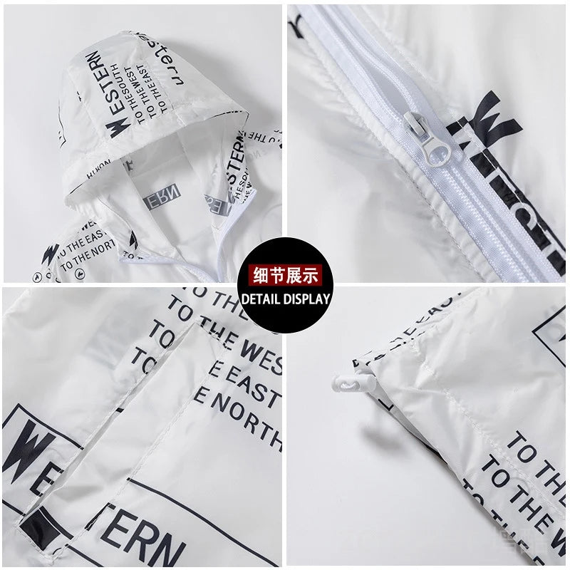 Big size sunscreen clothing men's jacket summer lightweight fishing thin skin coat Student Outdoor tide 7XL 6XL 5XL men clothing