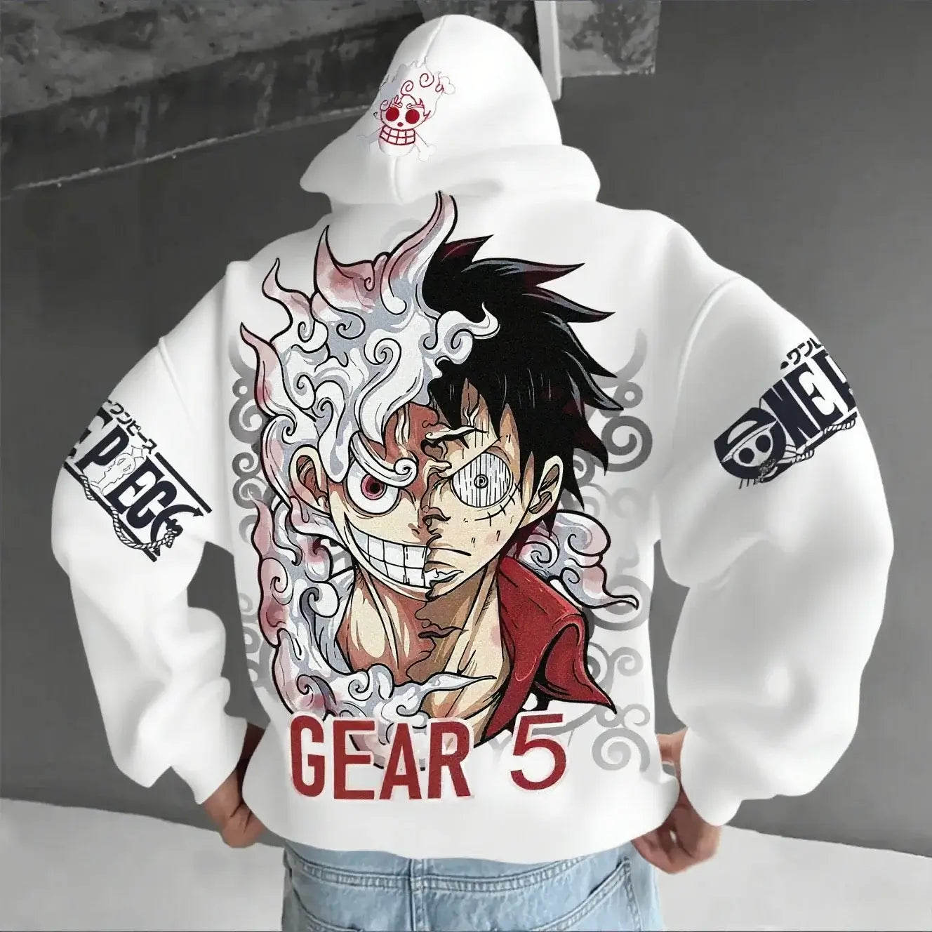 One Piece Luffy Gear 5 Nika Anime Hoodie Streetwear