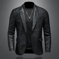 Leather Jackets PU Casual New Mens Slim Fit Motorcycle Coats Turn Down Collar Black Moto Biker Leather Suede Outerwear Men 5XL