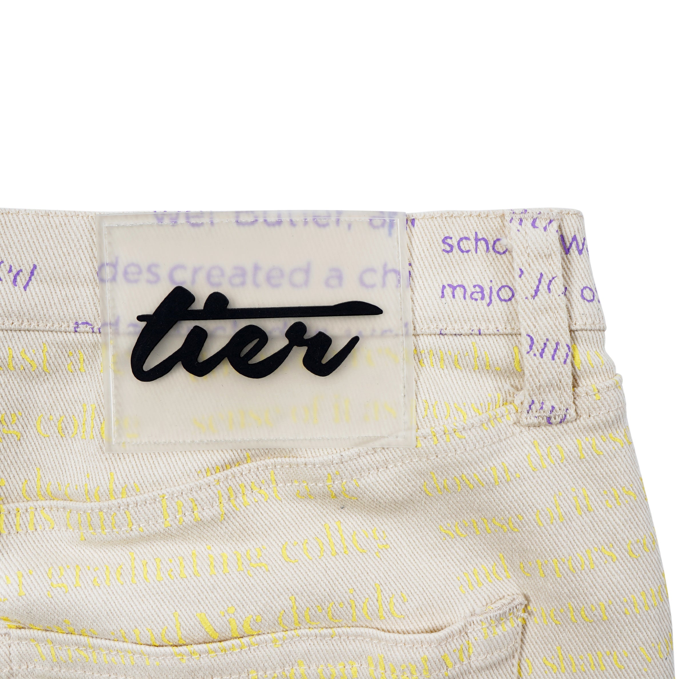 CREAM ARTICLE DENIM PANT