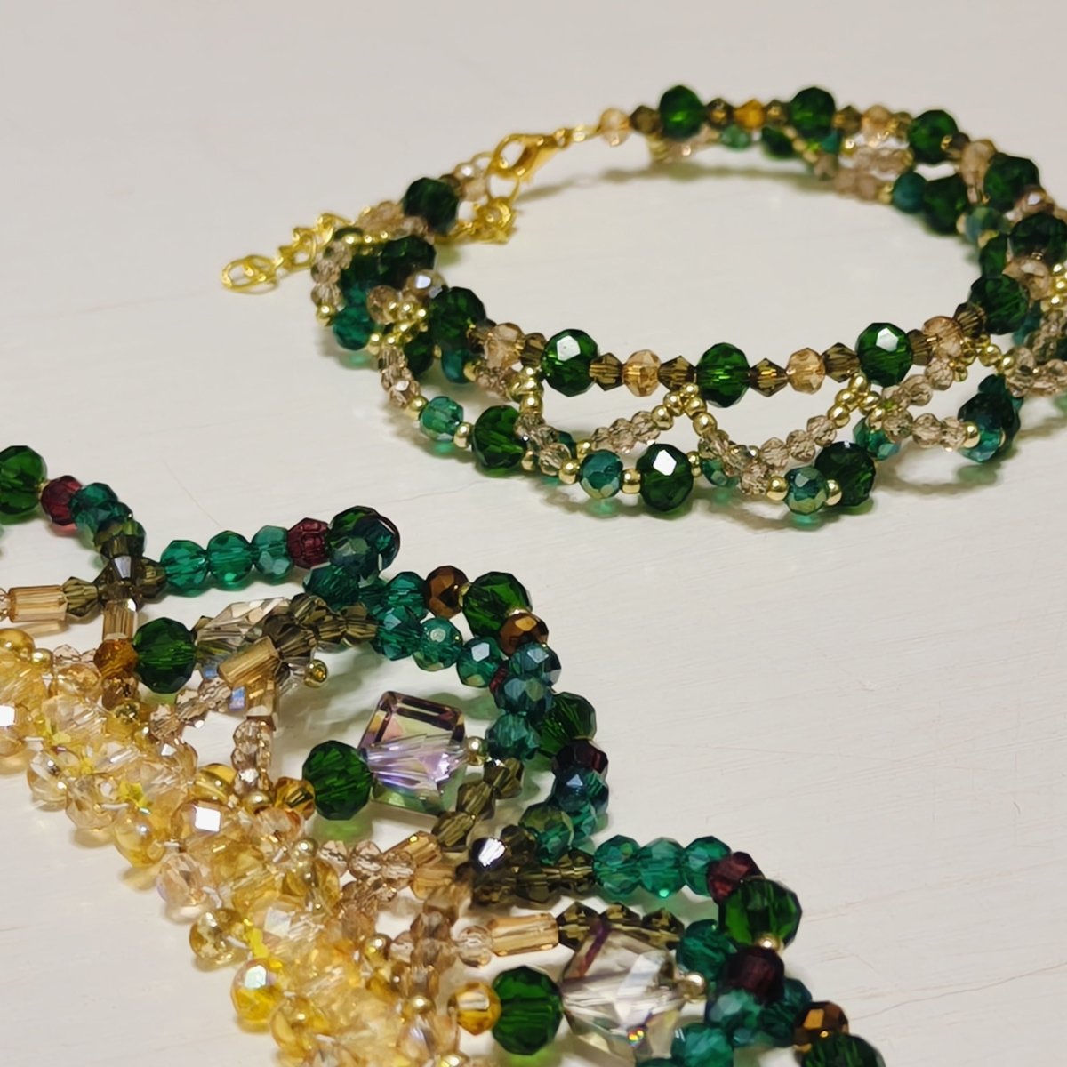 Handcrafted Crystal Floral Bracelet | Sparkling Statement Jewelry | Elegant Art-Inspired Accessory for Women (MAC348)