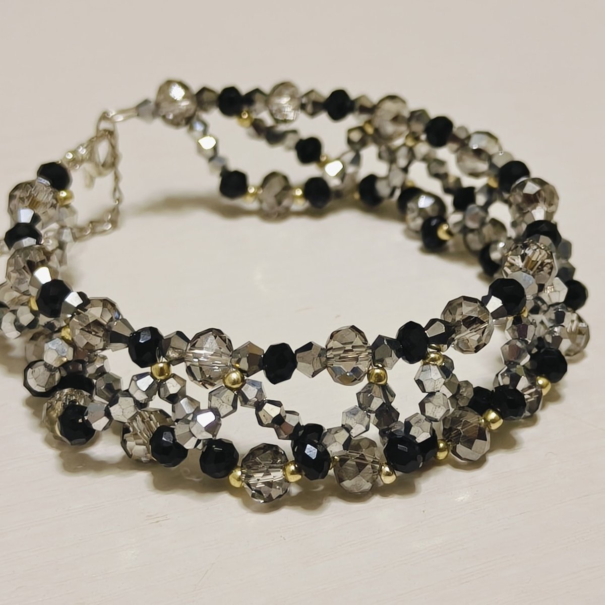 Handcrafted Crystal Floral Bracelet | Sparkling Statement Jewelry | Elegant Art-Inspired Accessory for Women (MAC348)