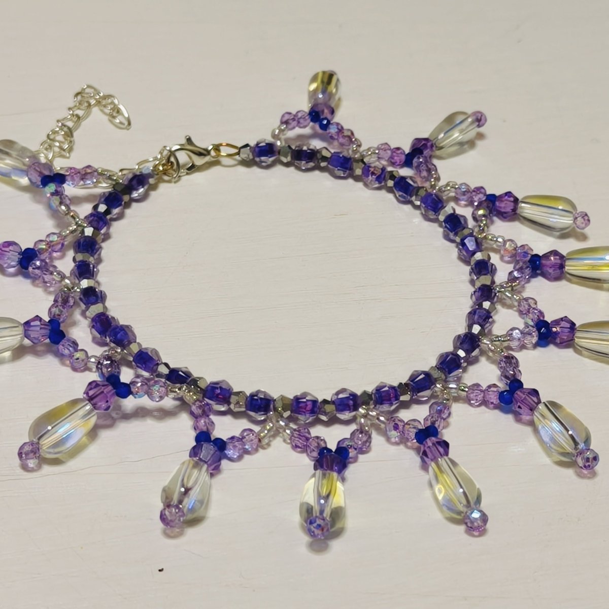 Handcrafted Crystal Floral Bracelet | Sparkling Statement Jewelry | Elegant Art-Inspired Accessory for Women (MAC348)