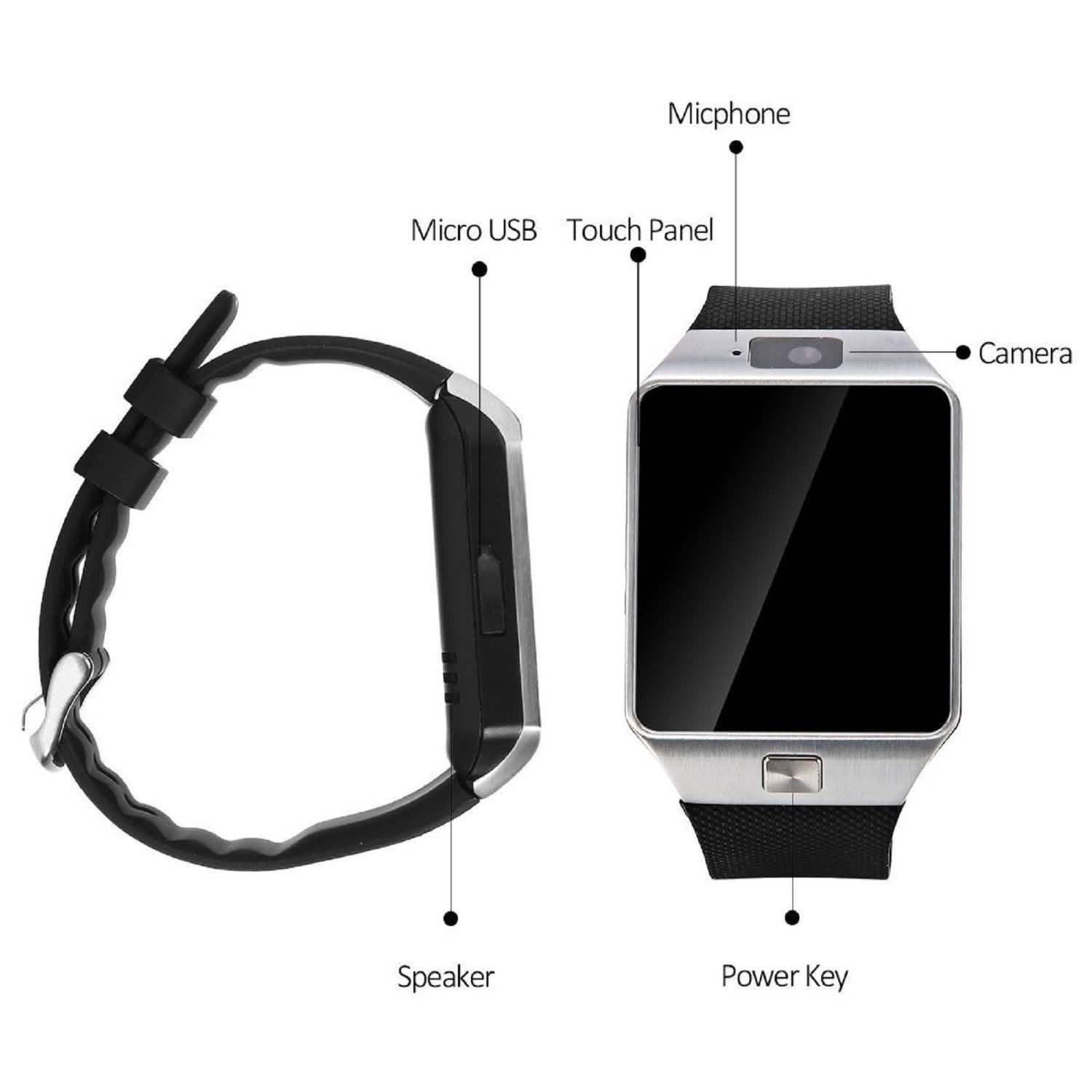 Bluetooth Smart Watch with Camera, Pedometer, Activity Monitor and iPhone/Android Phone Sync