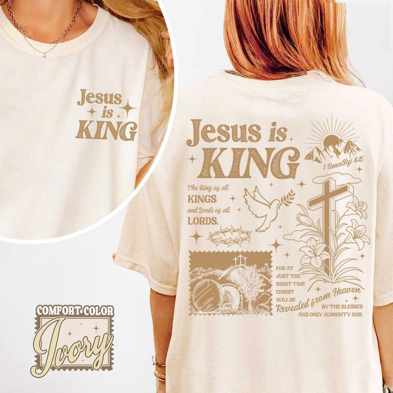 "Jesus Is King" Christian T-Shirt – Faith-Based Religious Apparel