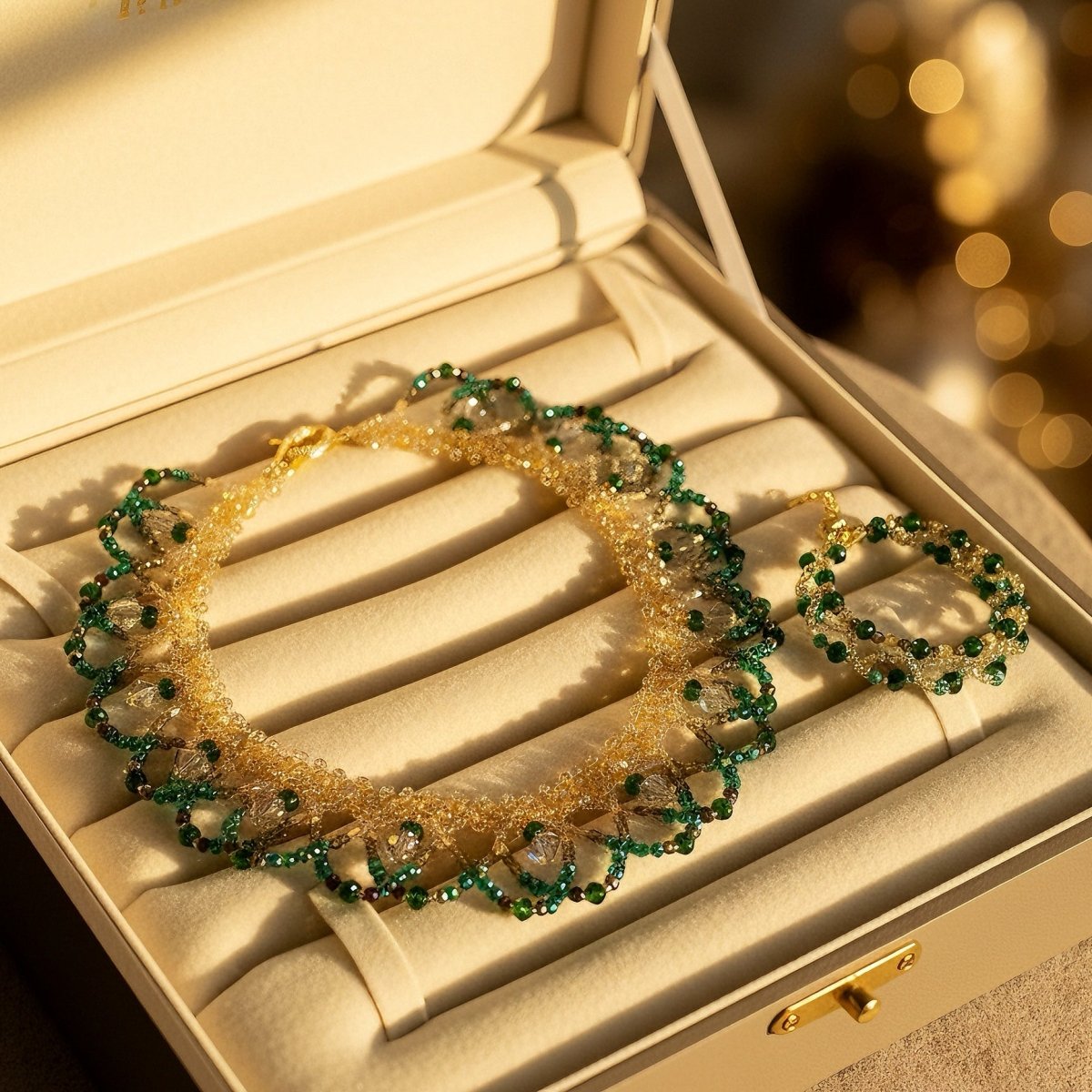 Handcrafted Crystal Floral Bracelet | Sparkling Statement Jewelry | Elegant Art-Inspired Accessory for Women (MAC348)