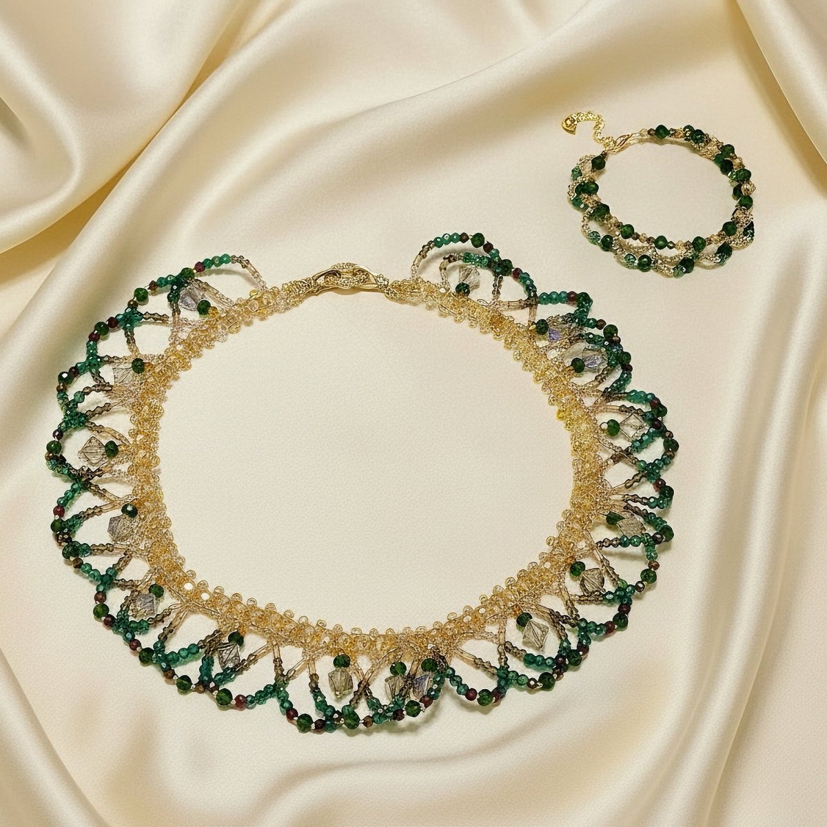 Handcrafted Crystal Floral Bracelet | Sparkling Statement Jewelry | Elegant Art-Inspired Accessory for Women (MAC348)